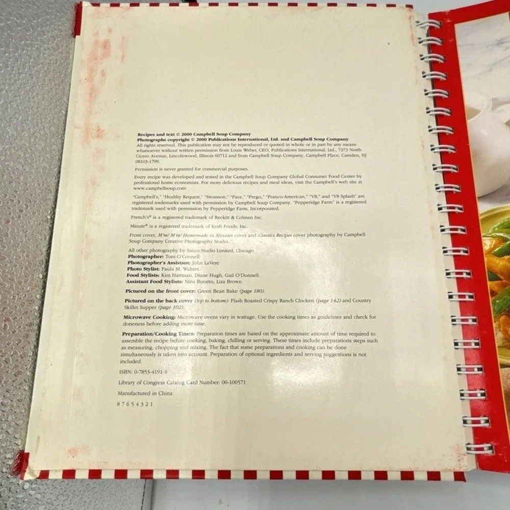 Campbell's Collection 3 Cookbooks in 1 Spiral-Bound Recipe Book (2000)